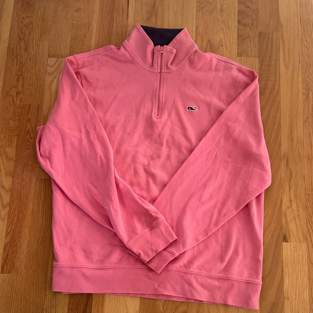 Vineyard Vines Men's Coral Zip-Up Sweater